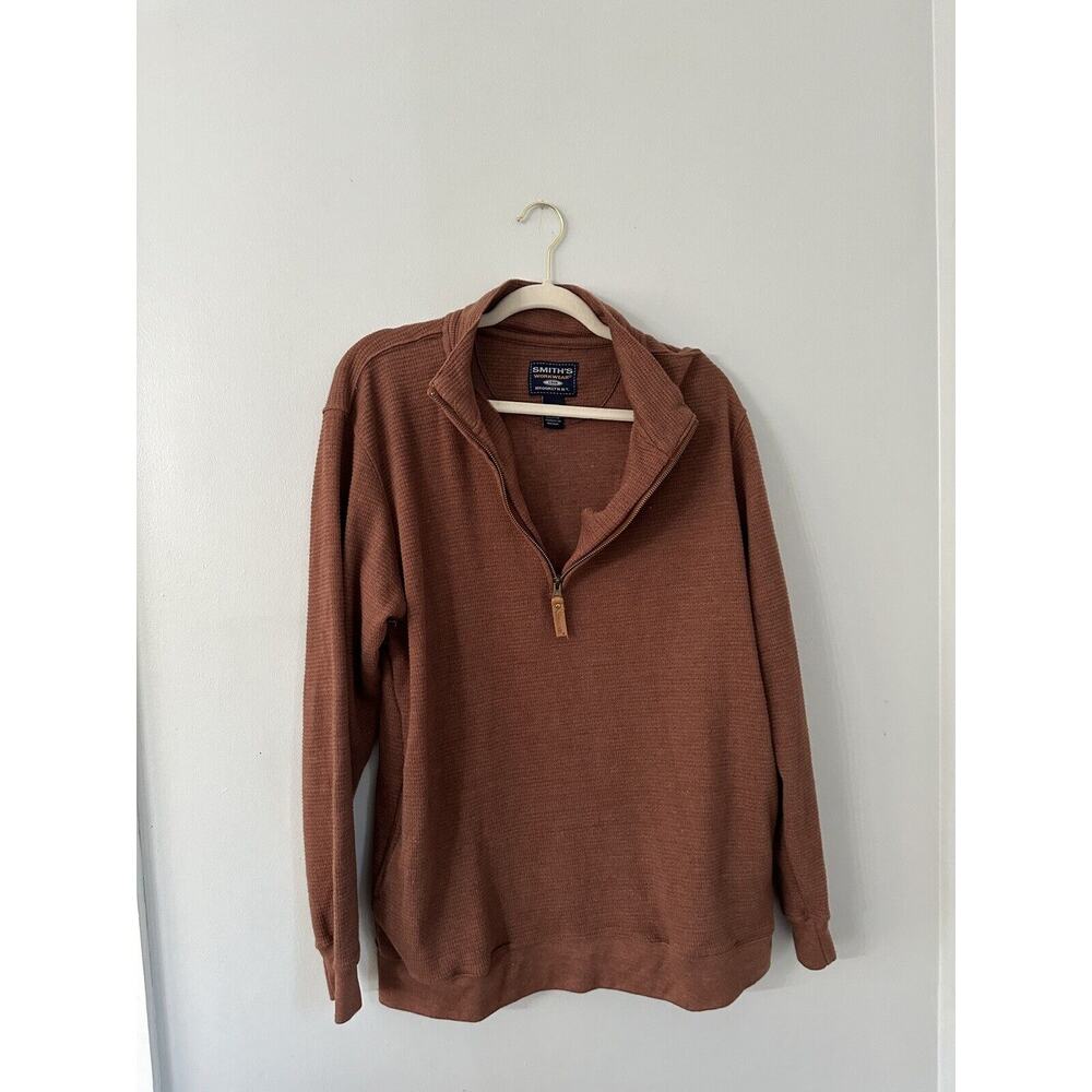 Smith's Workwear half-zip long-sleeved pullover sweater Brown - sz M